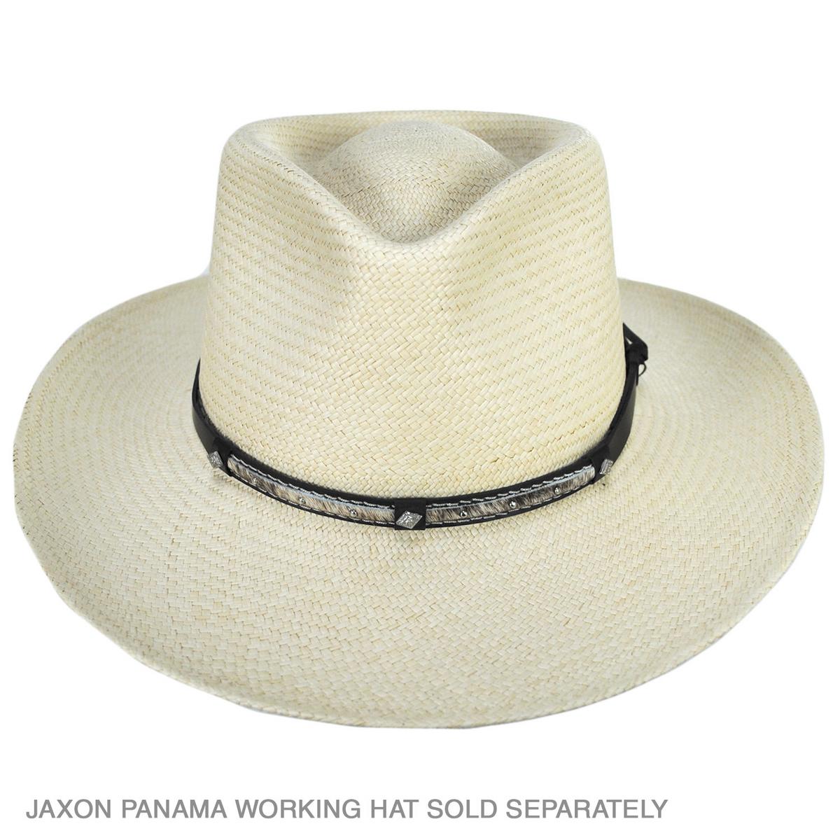 Scala | Cow Hair & Hide with Concho & Studs Leather Hat Band | 602108 | front | BROWN