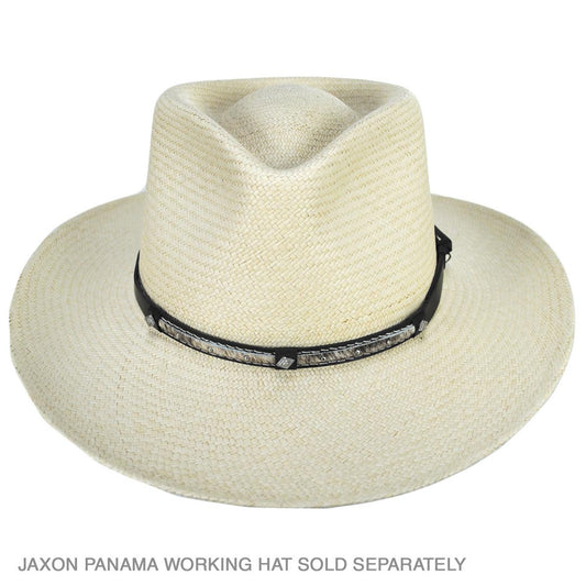 Scala | Cow Hair & Hide with Concho & Studs Leather Hat Band | 602108 | front | BROWN