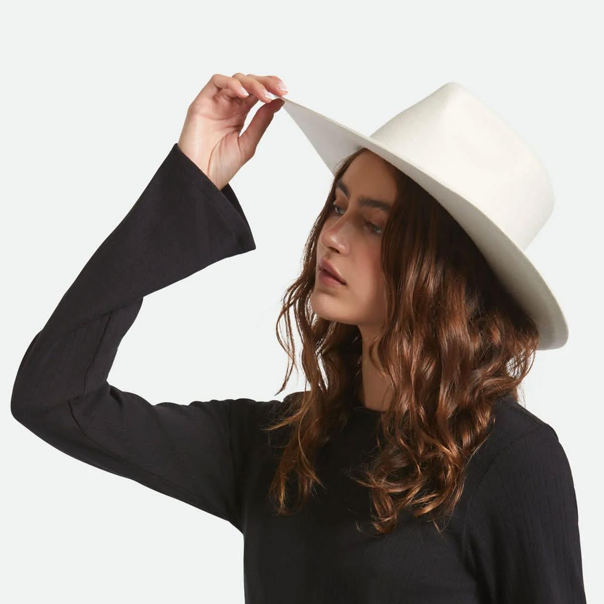 BRIXTON HATS | Marlow Wool Felt Rancher Fedora Hat | 135666 | lsftwo | OFF WHITE