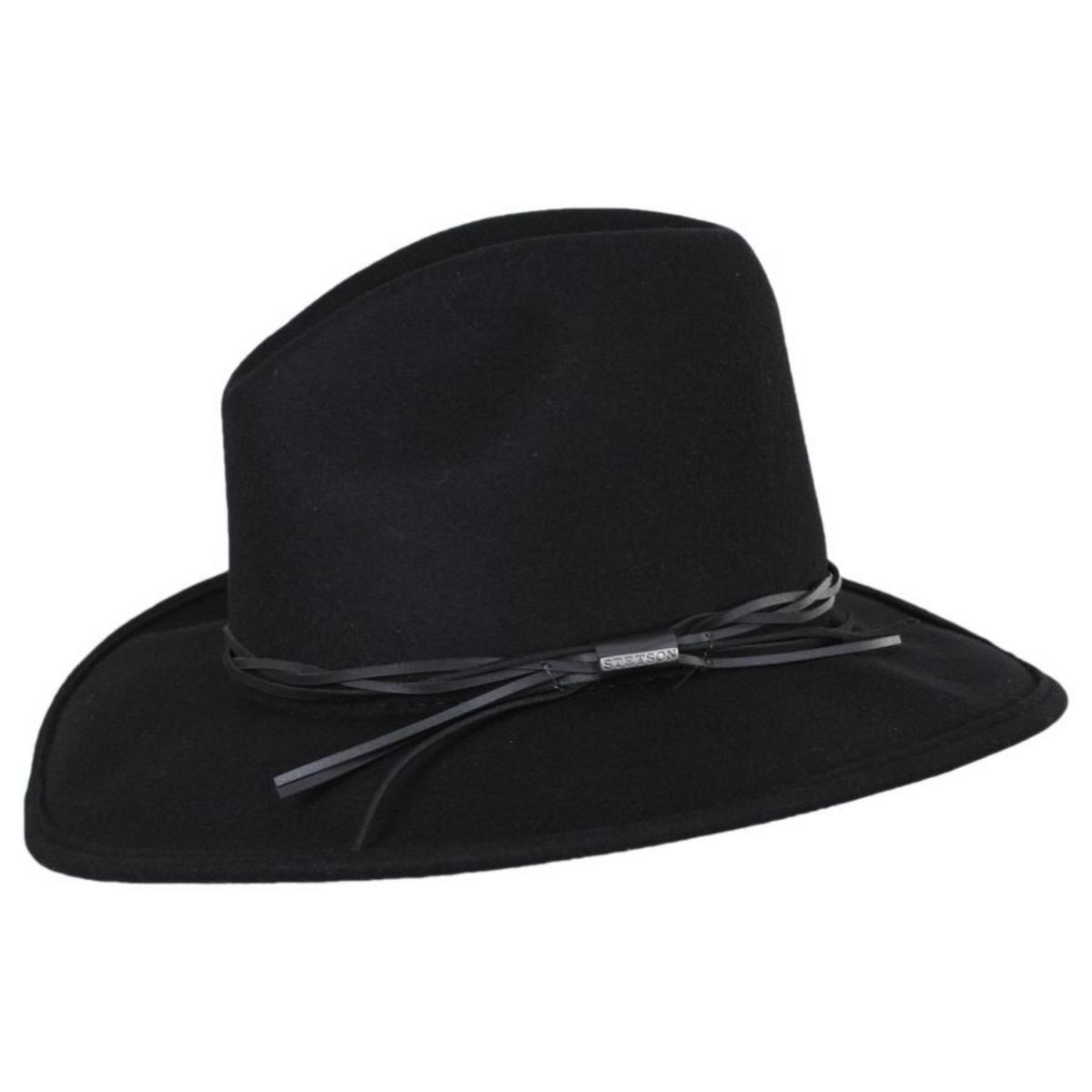 Stetson | Gus Crushable Wool Felt Western Hat | 130725 | profile | BLACK