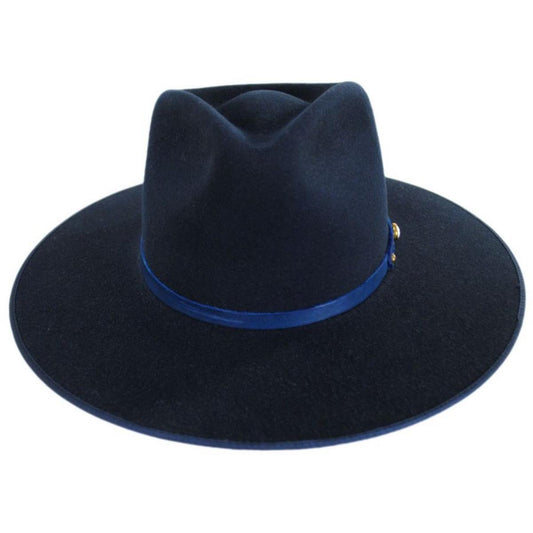 Stetson | Night Sky B Wool Felt Fedora Hat - FINAL SALE | 130720 | front | NAVY