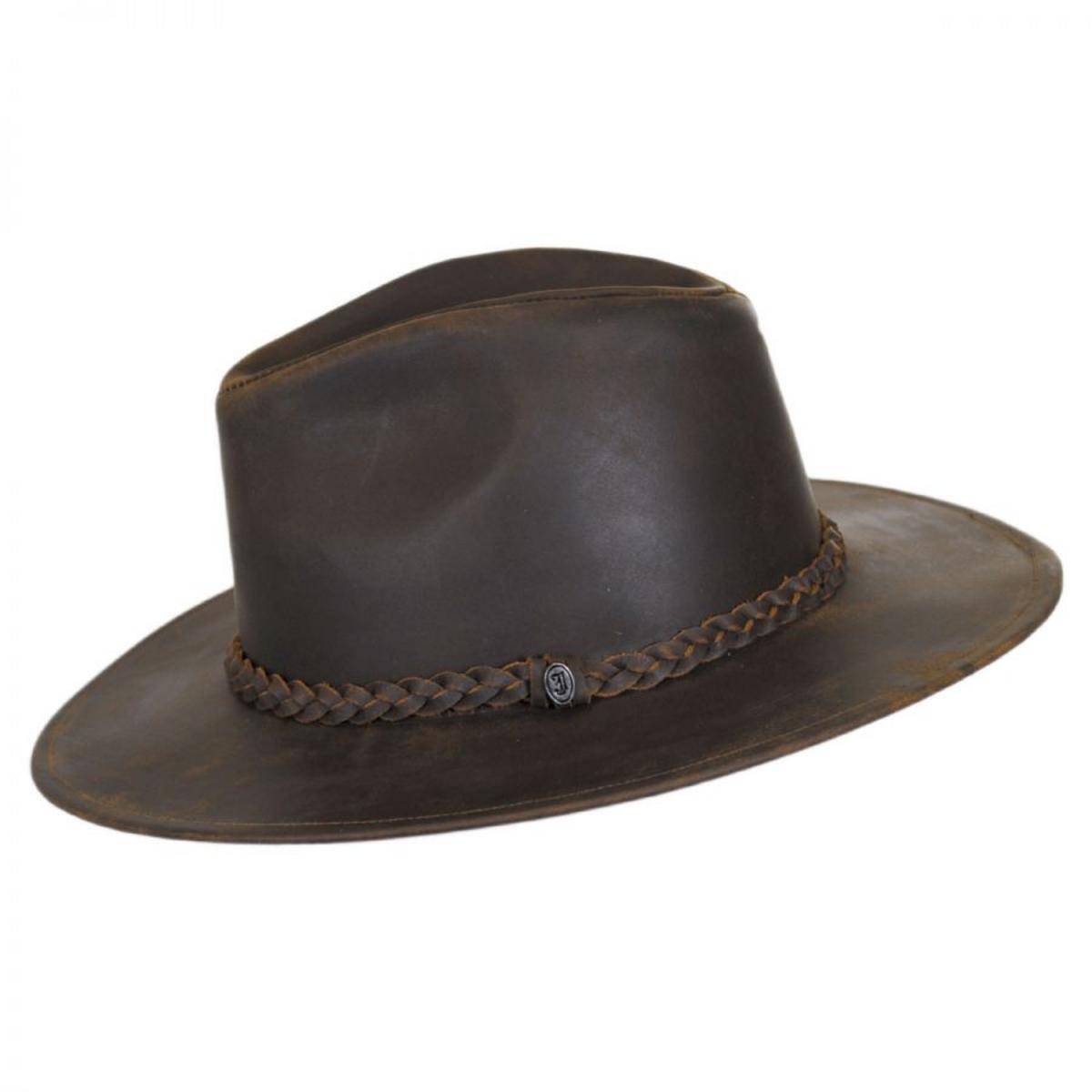 Jaxon Hats | Buffalo Leather Western Hat | 147201 | profile | CHOCOLATE