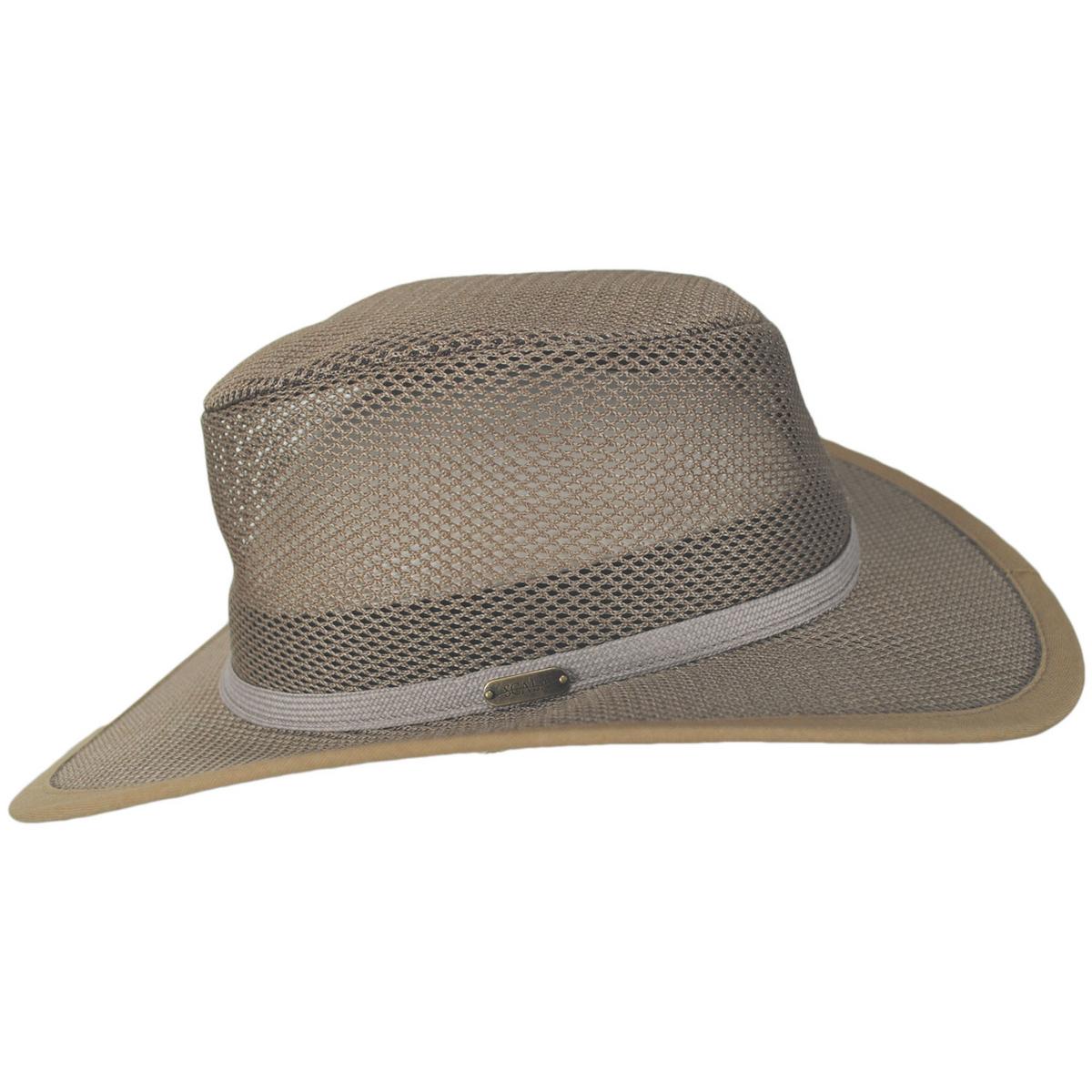 Scala | Mesh Covered Safari Hat | 400202 | profile | MUSHROOM