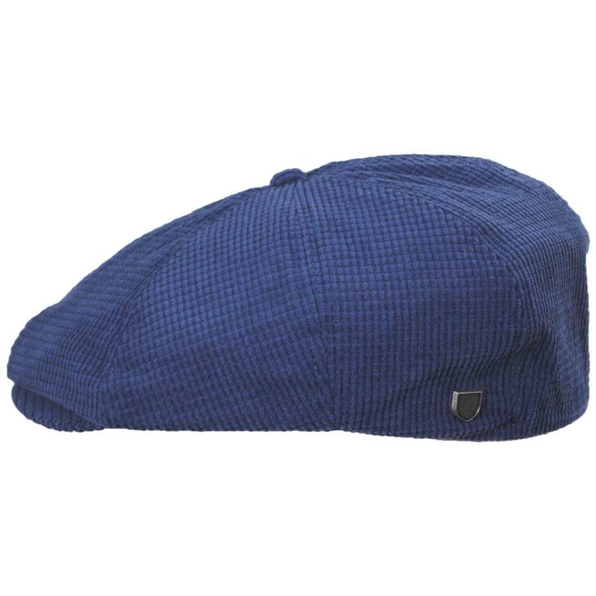 BRIXTON HATS | Brood Grid Corduroy Newsboy Cap - Pacific Blue | 161531PB | profile | PACIFIC BLUE
