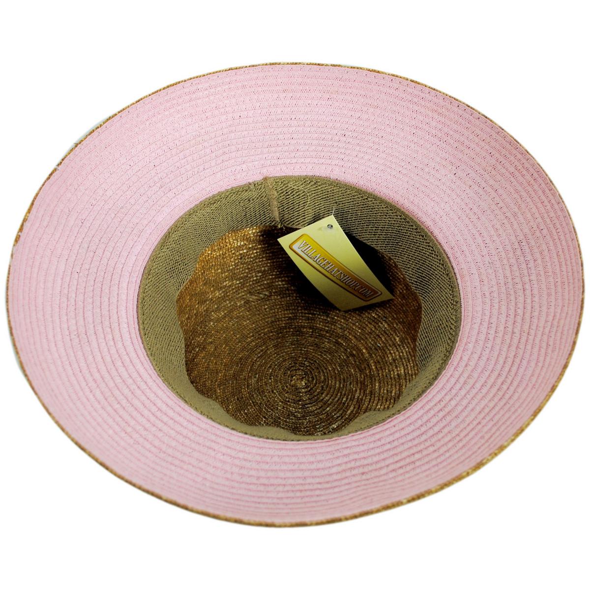 sur la tete | Think Pink Milan Straw Lampshade Sun Hat | 102236 | under | PINK