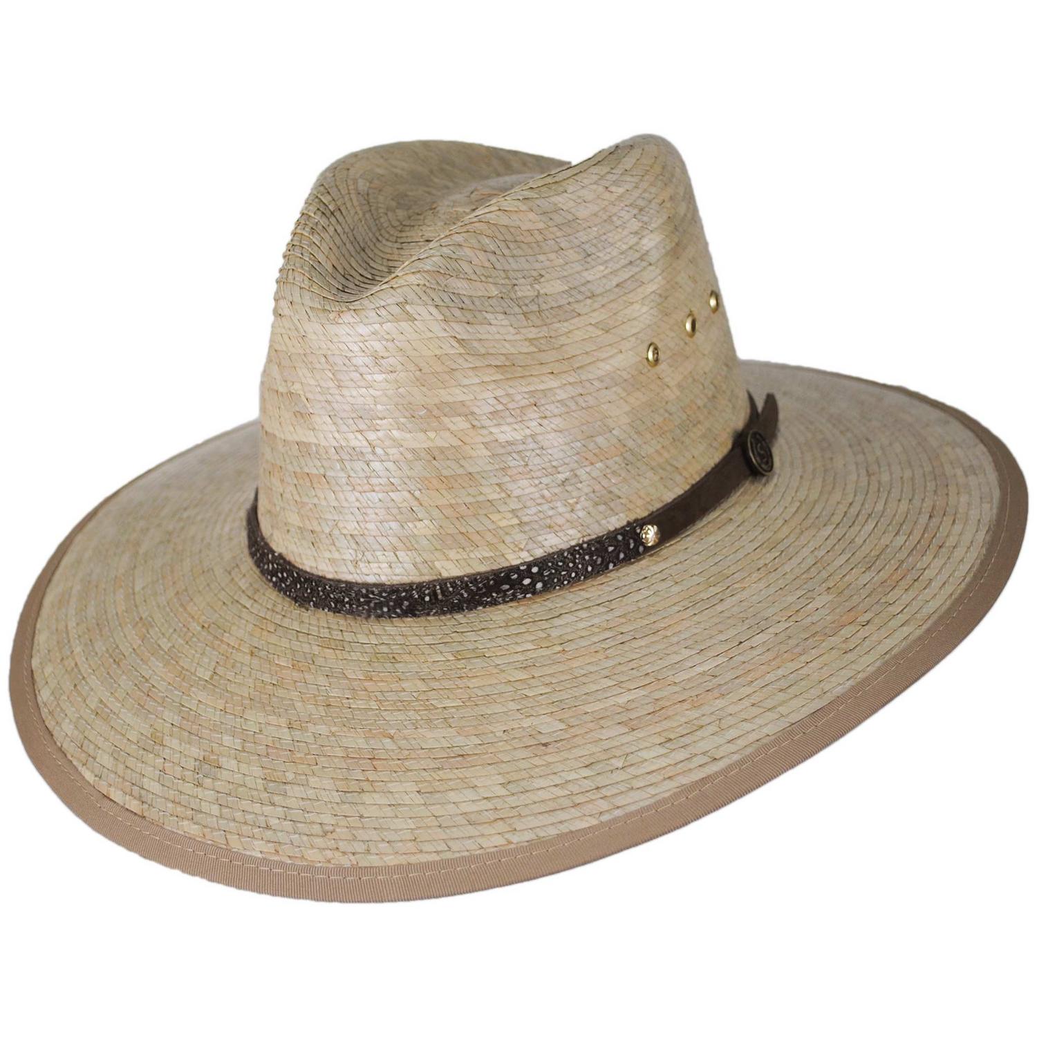 Arrowrock Palm Straw Safari Fedora Hat – Village Hat Shop display picture 1