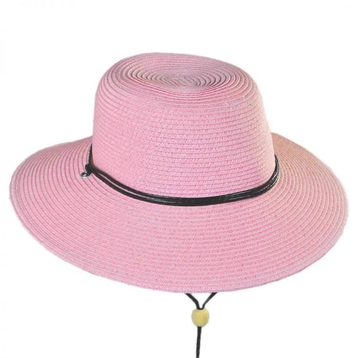 San Diego Hat Company | Kid's Chincord Toyo Straw Sun Hat | 505302 | lead | LIGHT PINK