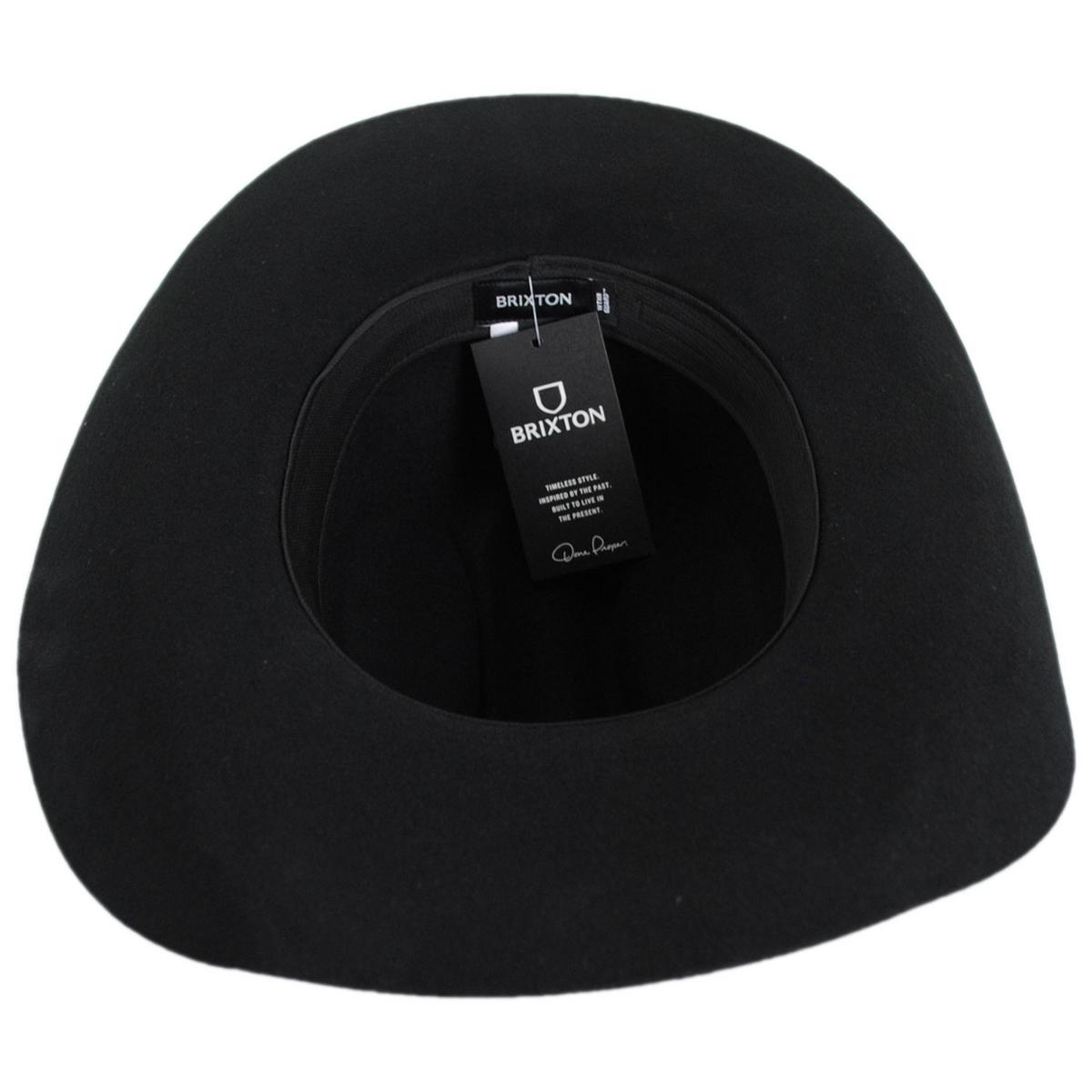 BRIXTON HATS | Laredo Weather Guard Wool Felt Cowboy Hat | 135671 | under | BLACK/BLACK