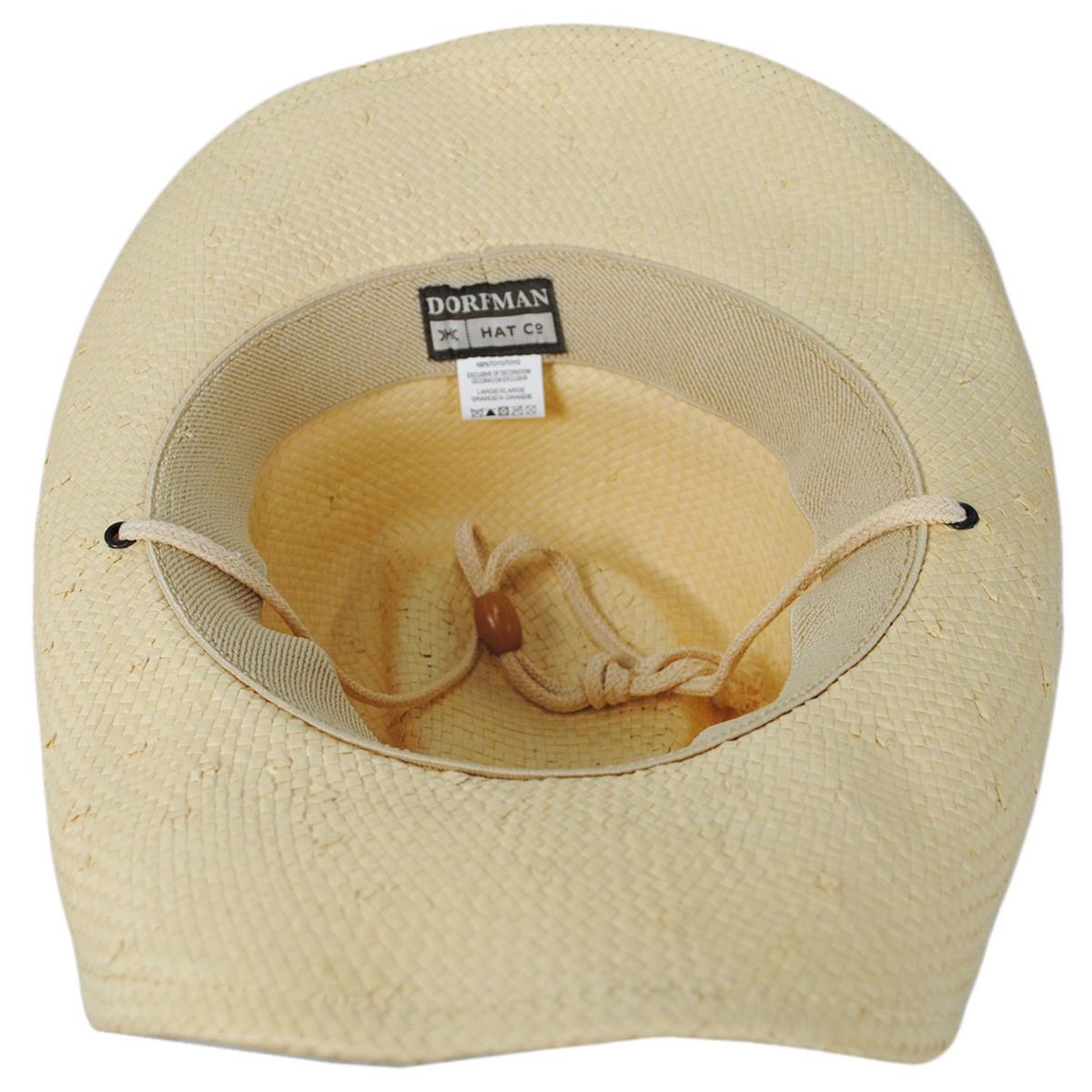 Dorfman Pacific | Chincord Toyo Straw Western Hat | 126150 | under | NATURAL