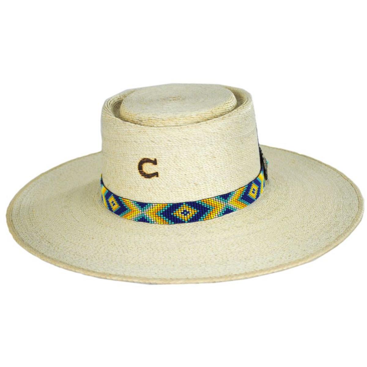 Charlie 1 Horse | Mamacita Palm Straw Gambler Hat | 101672 | front | NATURAL