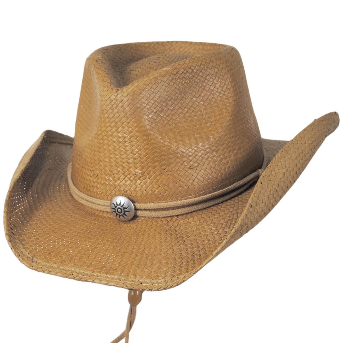 Dorfman Pacific | Chincord Toyo Straw Western Hat | 126150 | lead | TOBACCO