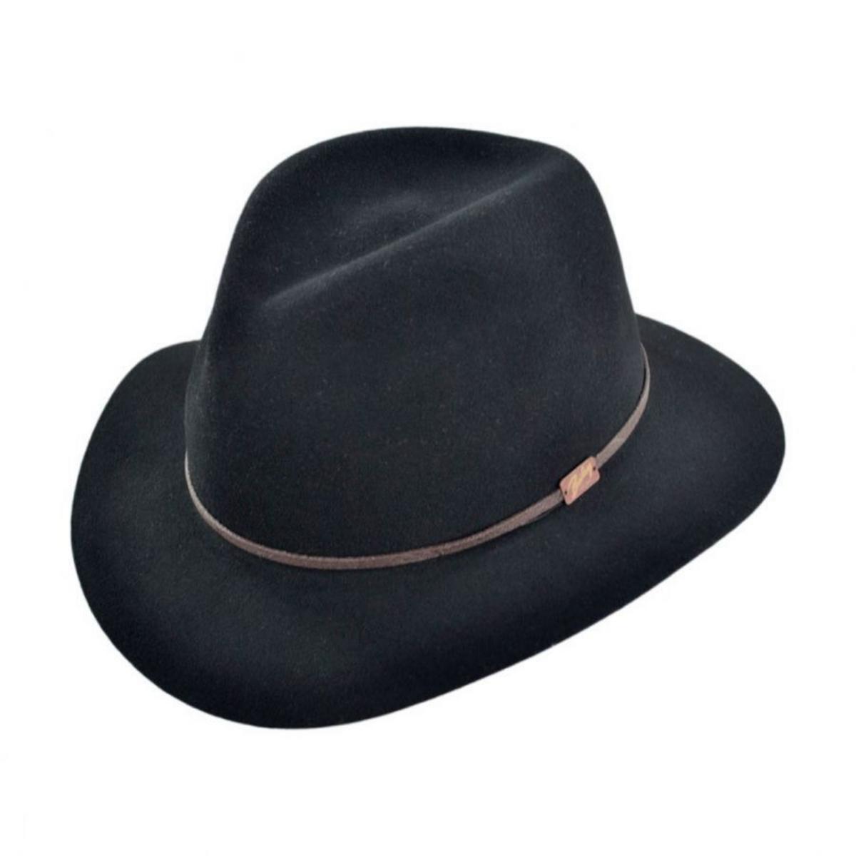 Bailey 1922 | Jackman Rollable Wool LiteFelt Fedora Hat | 130074 | lead | BLACK