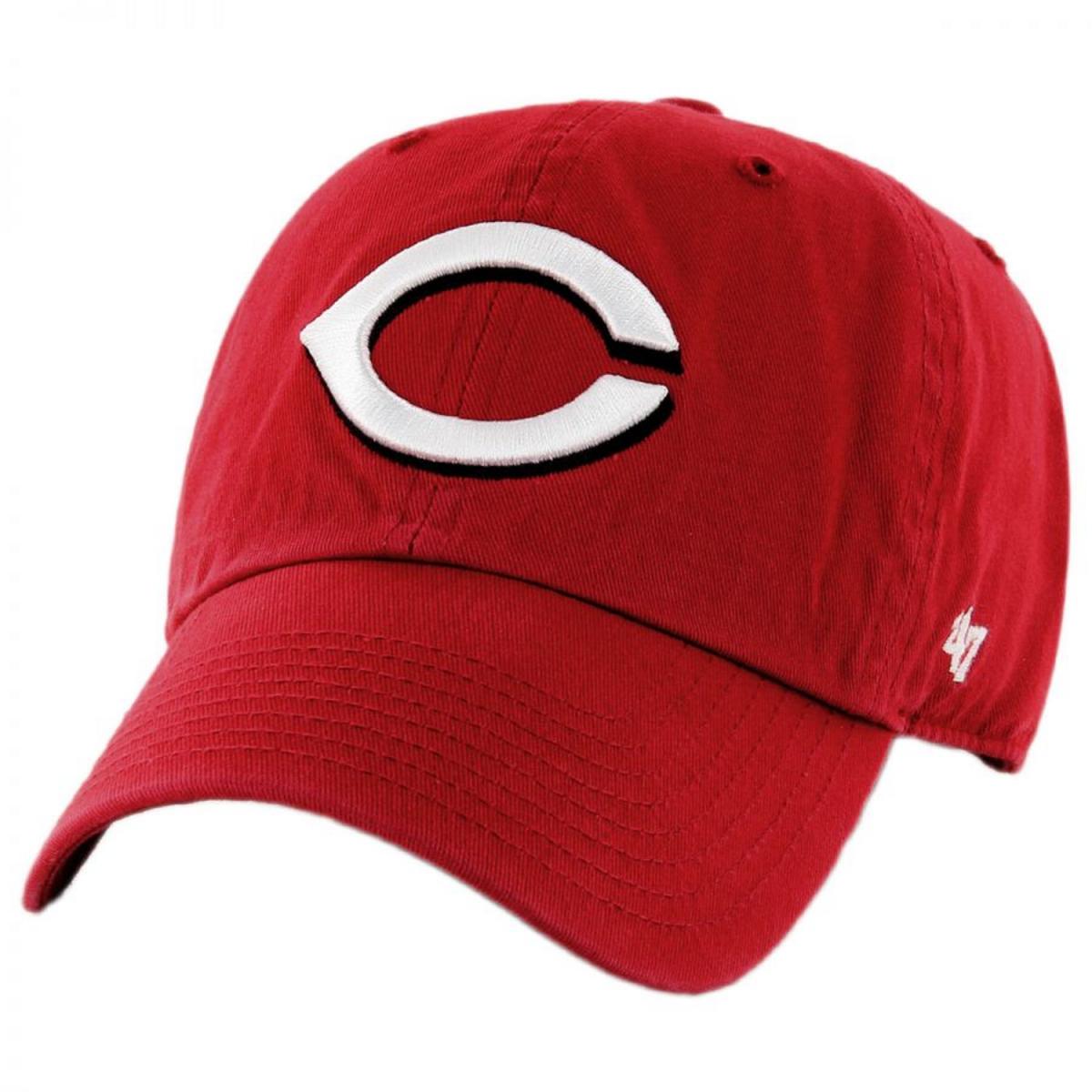 47 Brand | Cincinnati Reds MLB Clean Up Strapback Baseball Cap Dad Hat | 203215 | lead | RED