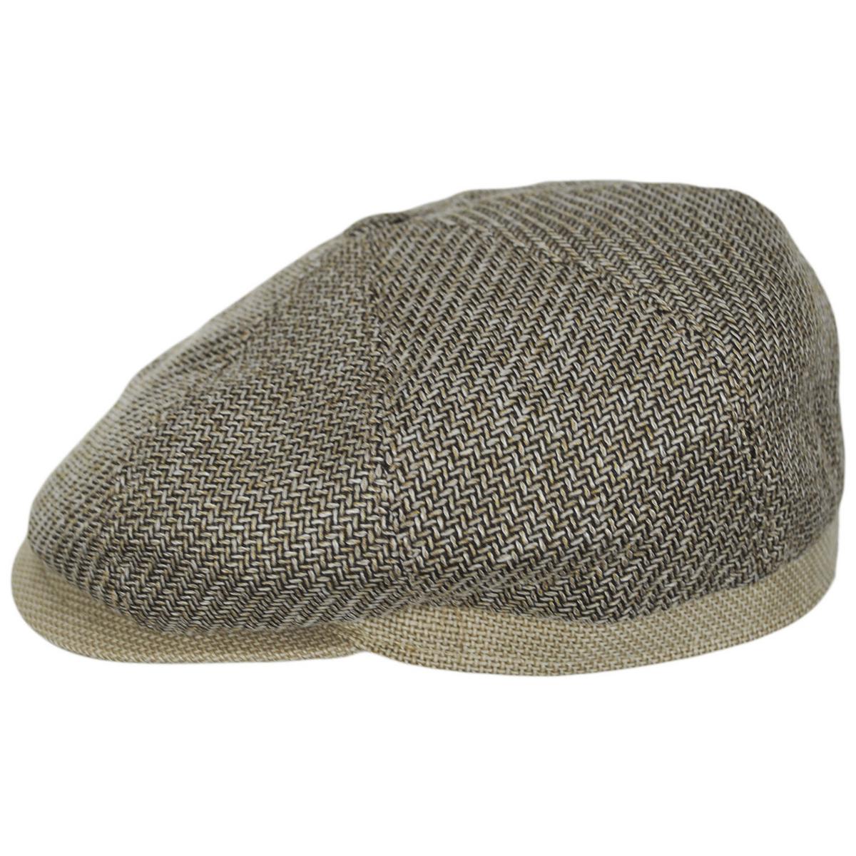 Stefeno Hats | Tomasso Cotton Newsboy Cap | 171574 | profile | OATMEAL