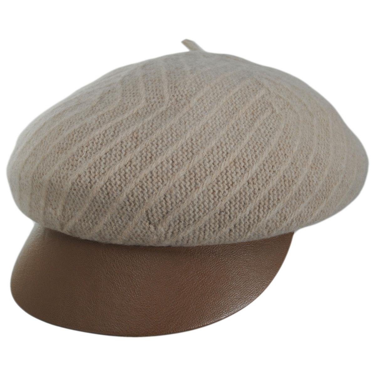 Scala | Alicent Boiled Wool Jockey Cap | 106423 | lead | CREAM
