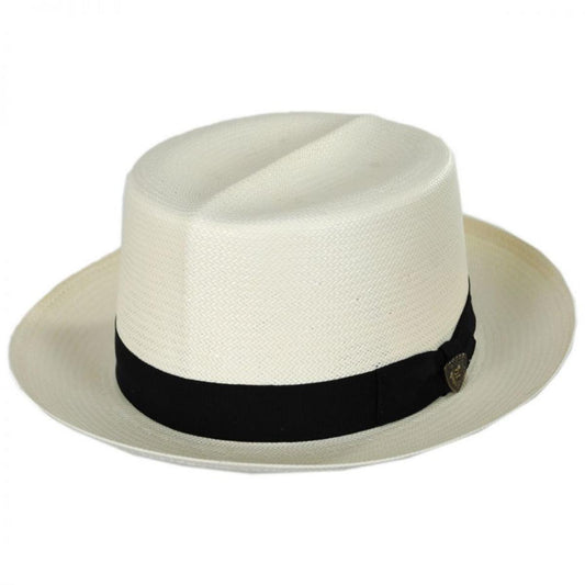 Dobbs | Optimo Shantung Straw Fedora Hat | 126985 | lead | NATURAL