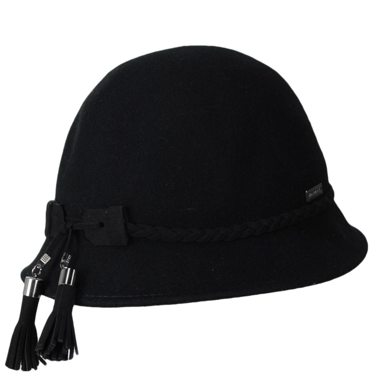 Betmar | Francesca Wool Felt Cloche Hat | 123132 | profile | BLACK