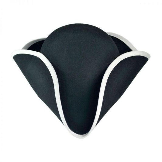 Jaxon Hats | Made in the USA - Classics Wool Felt Tricorn Hat | 191720 | front | BLACK