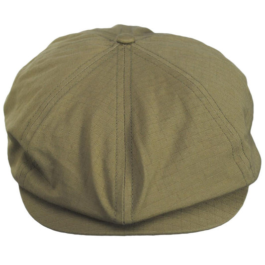 BRIXTON HATS | Brood Lightweight RipStop Newsboy Cap | 161570 | front | DARK KHAKI RIPSTOP