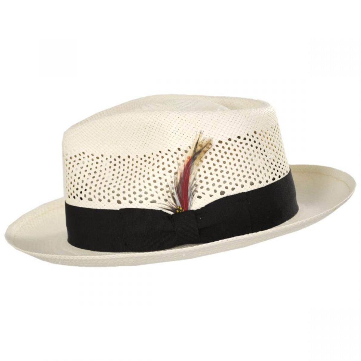 Stefeno Hats | Vented Crown Panama Straw Fedora Hat | 129701 | profile | BLEACH