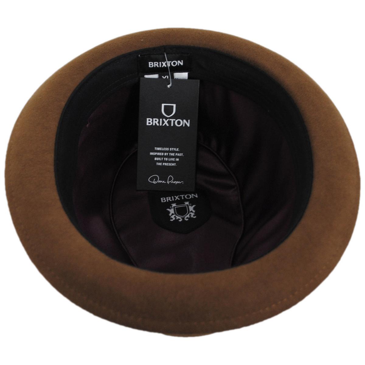 BRIXTON HATS | Gain Wool Felt Fedora Hat | 135600 | under | COFFEE/CHESTNUT