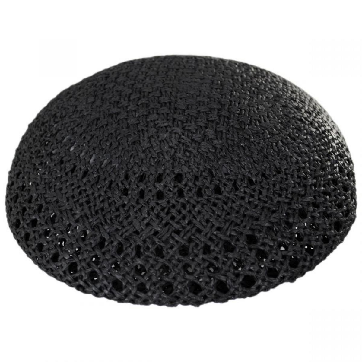 Capas Headwear | Vented Toyo Straw Ascot Ivy Cap | 126697 | front | BLACK