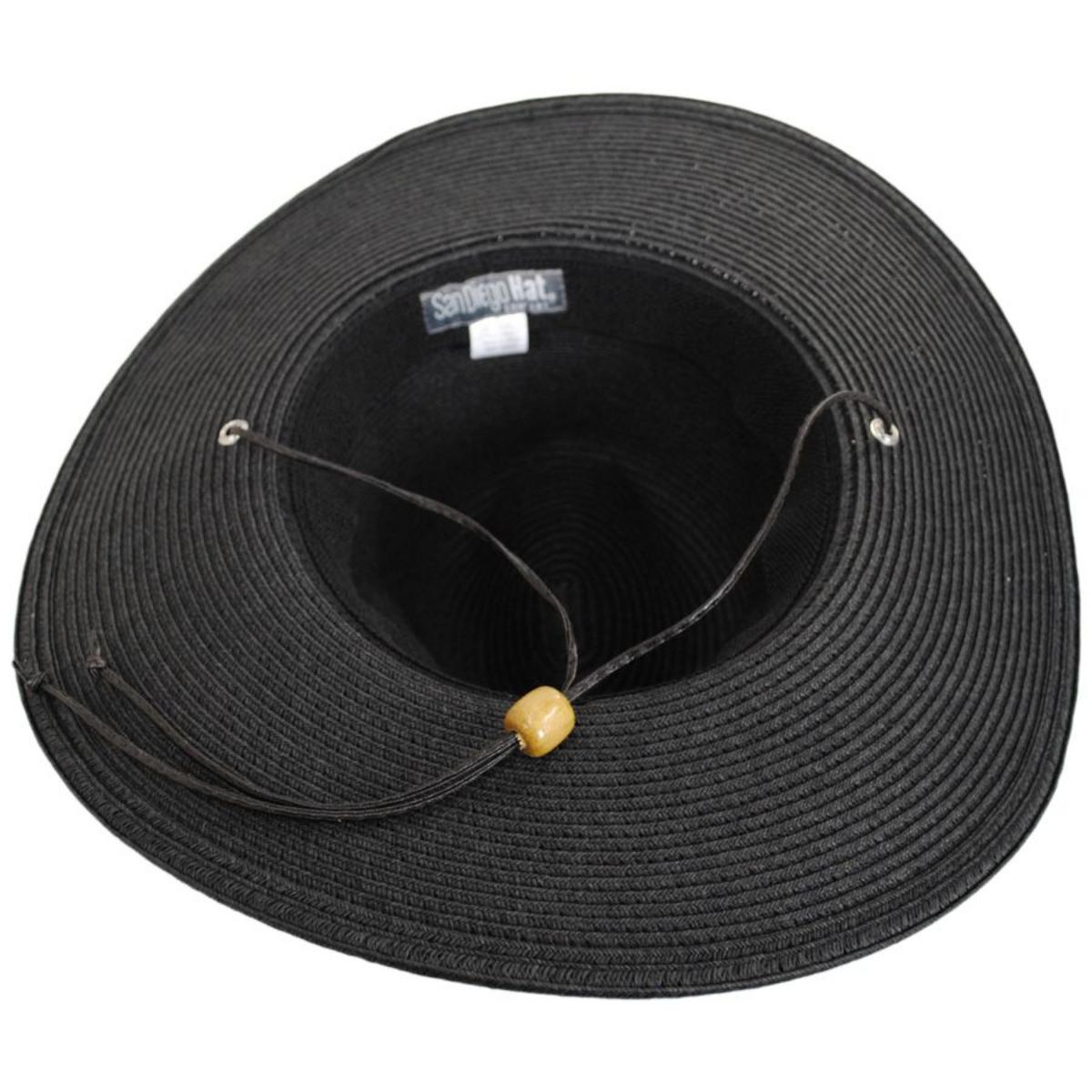 San Diego Hat Company | Kid's Ultrabraid Toyo Straw Aussie Hat | 505325 | under | BLACK