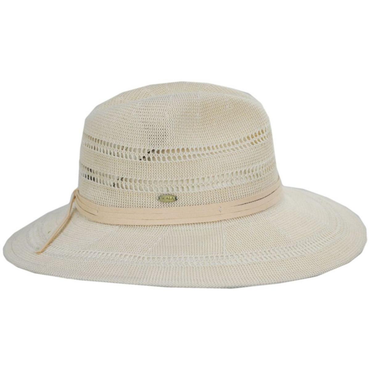 Scala | Felicity Knit Safari Fedora Hat | 106436 | profile | NATURAL