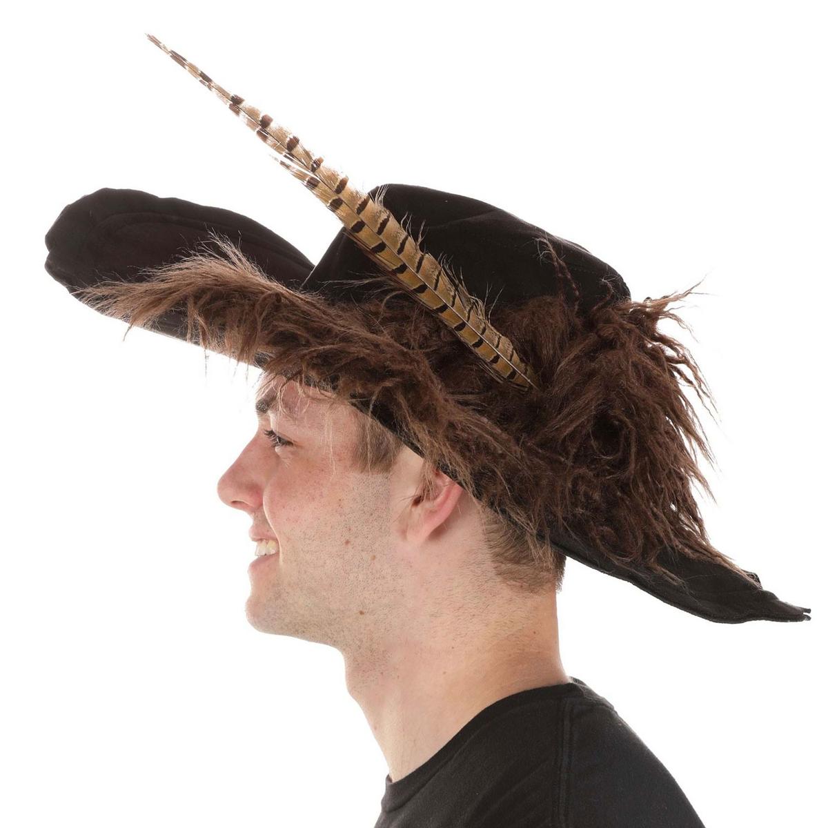 Disney | Pirates of the Caribbean Barbossa Pirate Hat with Feather | 190393 | profile | BLACK