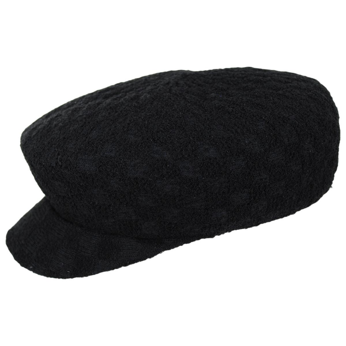 Kangol | Bermuda Check Stitch Mau Fiddler Cap | 201124 | profile | BLACK