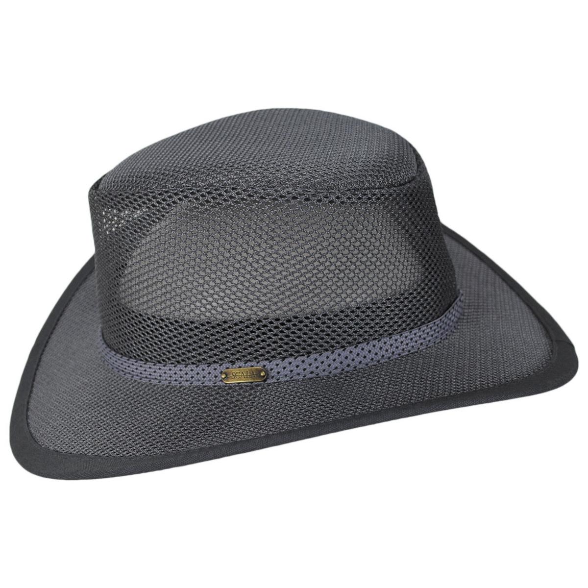 Scala | Mesh Covered Safari Hat | 400202 | profile | CHARCOAL
