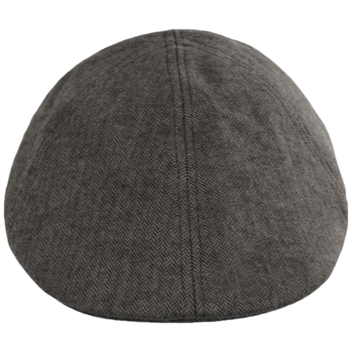 Baskerville Hat Company | Wholesale Newport Cotton Herringbone Duckbill Ivy Cap B2B Pre-Pack | B2B167679 | front | BLACK/GREY