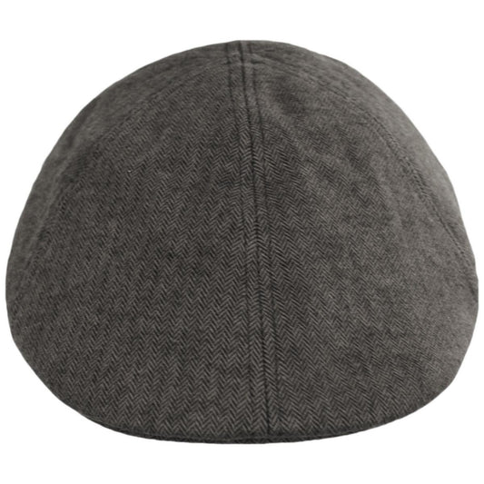Baskerville Hat Company | Wholesale Newport Cotton Herringbone Duckbill Ivy Cap B2B Pre-Pack | B2B167679 | front | BLACK/GREY