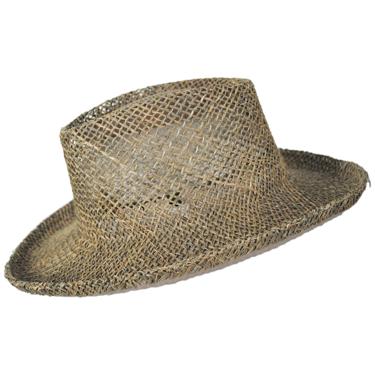 Dorfman Pacific | 19th Hole Twisted Seagrass Straw Gambler Hat | 126065 | profile | NATURAL