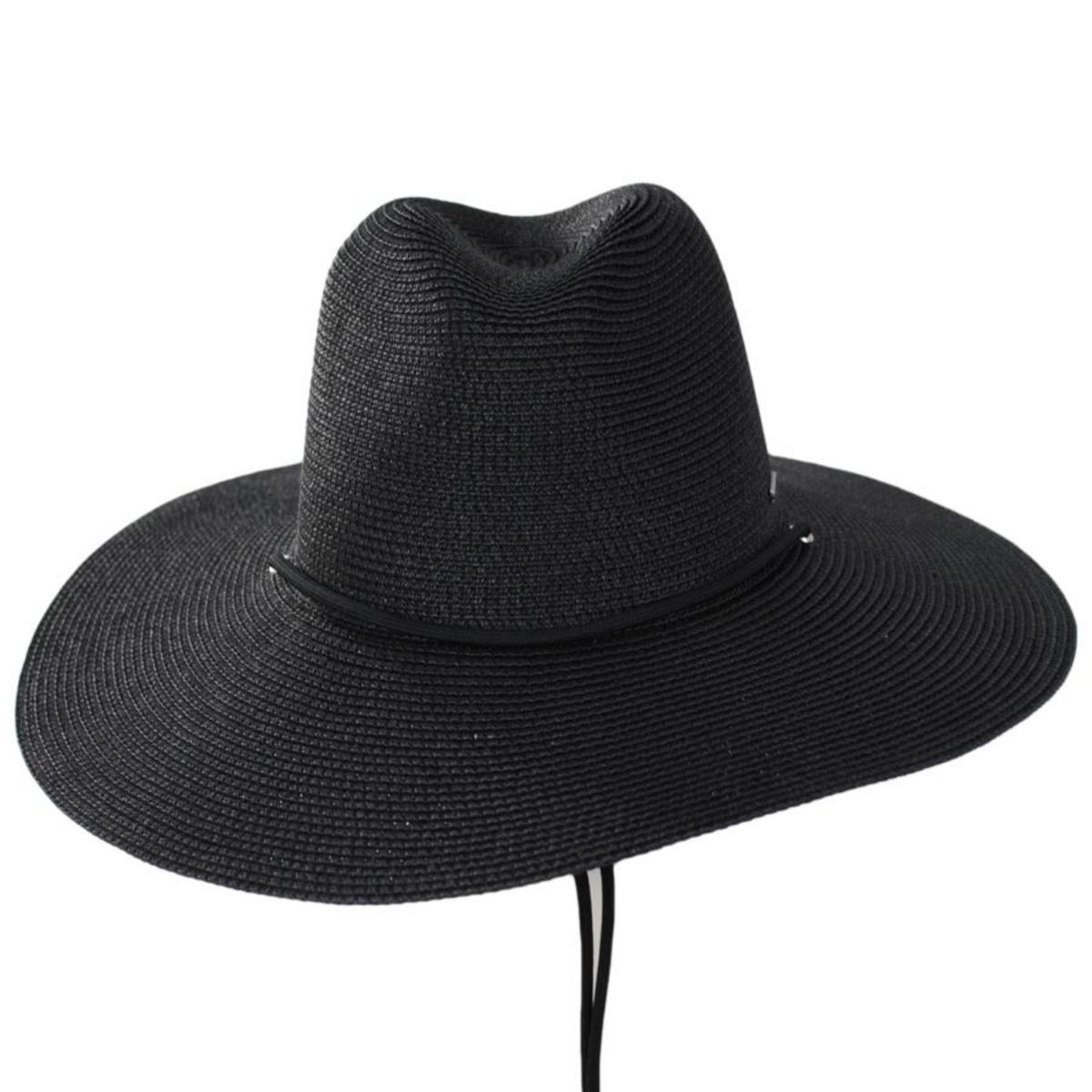 BRIXTON HATS | Mitch Toyo Straw Lifeguard Hat -Black | 128354SS23 | front | BLACK