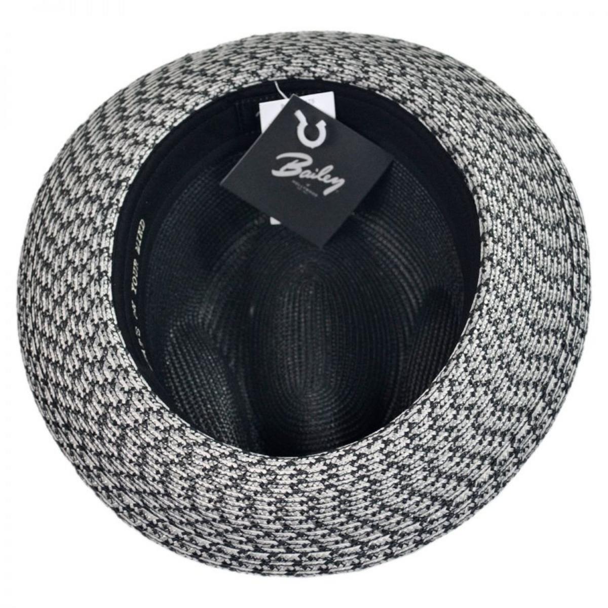 Bailey 1922 | Mannesroe Poly Braid Straw Fedora Hat | 127822 | under | BLACK/CHARCOAL MULTI