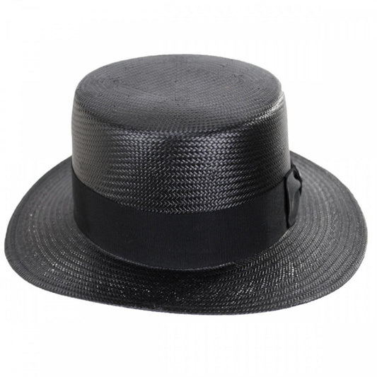 Stetson | Keeneland Shantung Straw Skimmer Hat | 127003 | front | BLACK