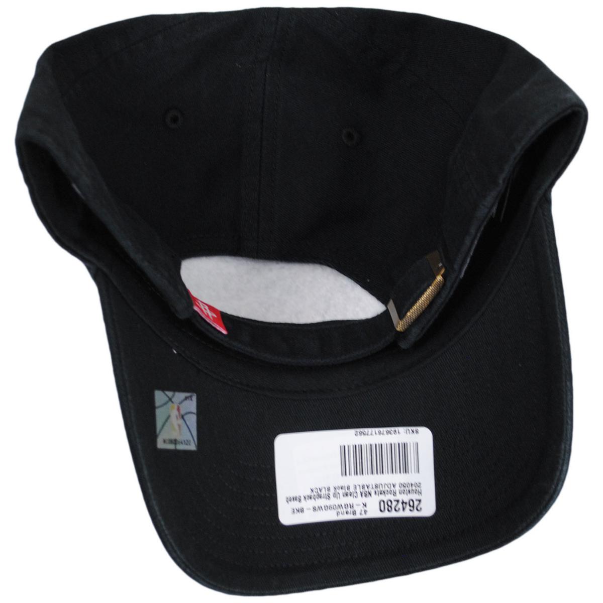 47 Brand | Houston Rockets NBA Clean Up Strapback Baseball Cap Dad Hat | 204050 | under | BLACK