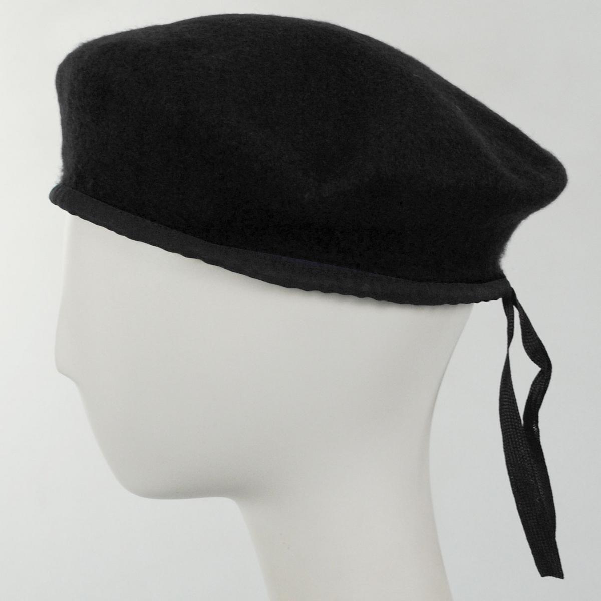 Village Hat Shop | Wool Military Beret | 152540 | profile | BLACK