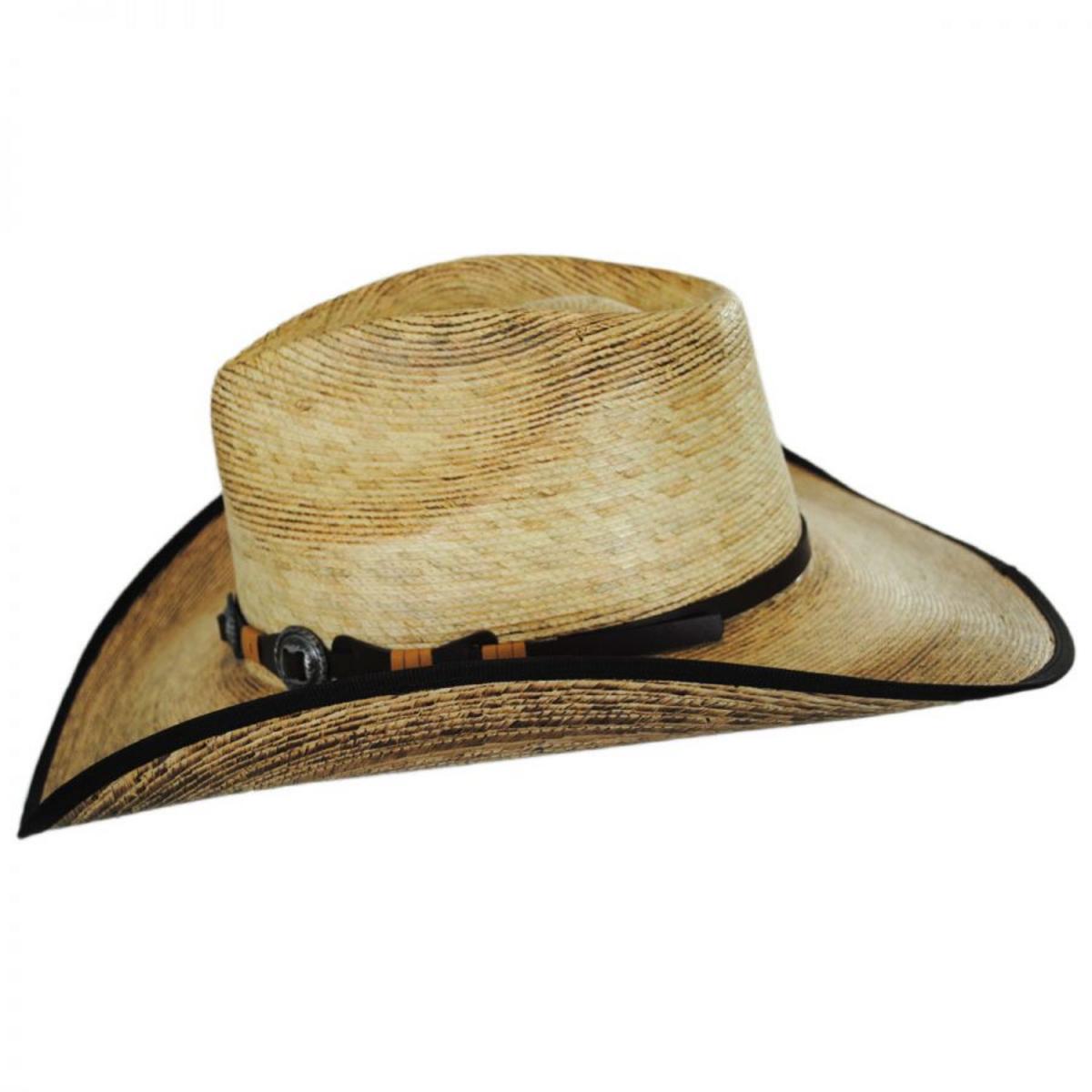 Stetson | Kimball Palm Leaf Straw Western Hat | 126922 | profile | NATURAL/BURNED