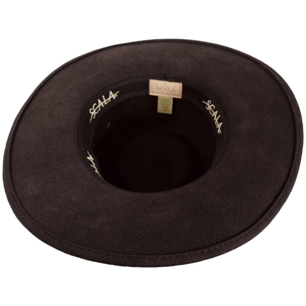 Scala | Bryan Wool Felt Rancher Fedora Hat | 130553 | under | CHOCOLATE