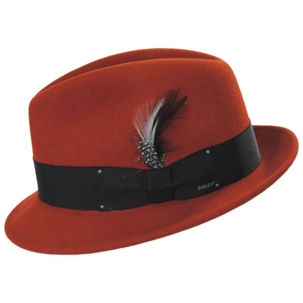 Bailey 1922 | Tino Wool LiteFelt Trilby Fedora Hat - Rust | 130008FW21 | profile | RUST