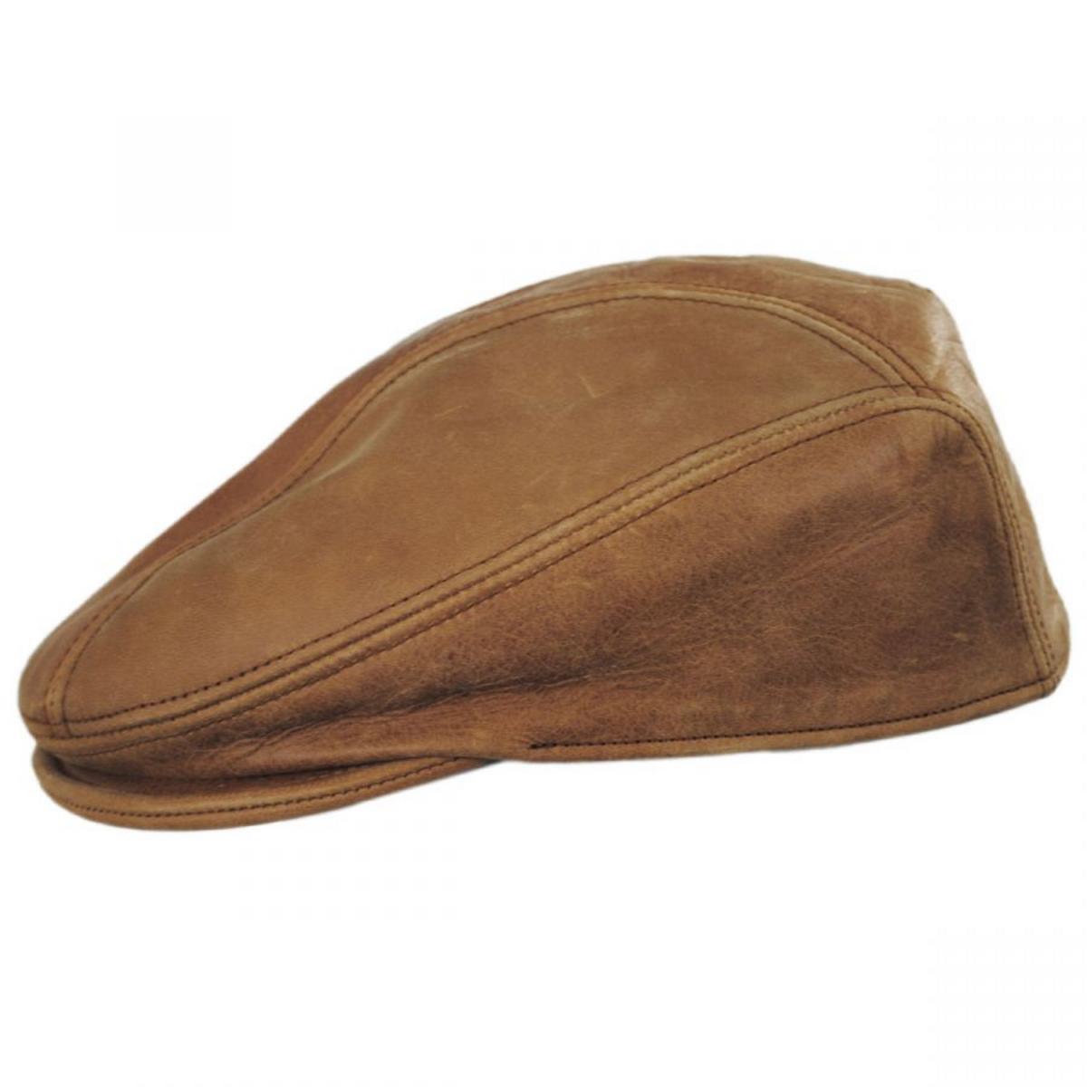 NEW YORK HAT CO | Vintage 1900 Leather Ivy Cap | 161101 | profile | RUST