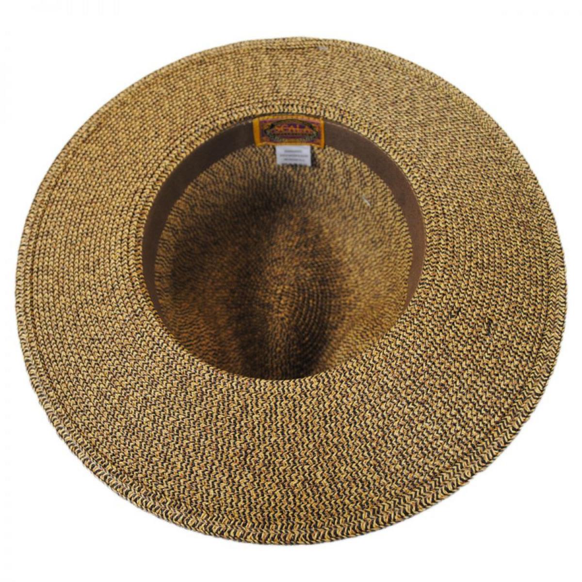 Scala | Toyo Straw Braid Fedora Hat | 101408 | under | COFFEE