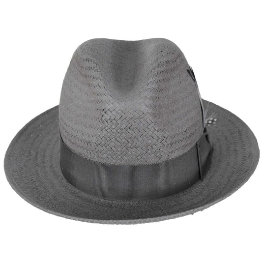Bailey 1922 | Blixen Sun Raindura Straw Fedora Hat | 127936 | front | GRAPHITE