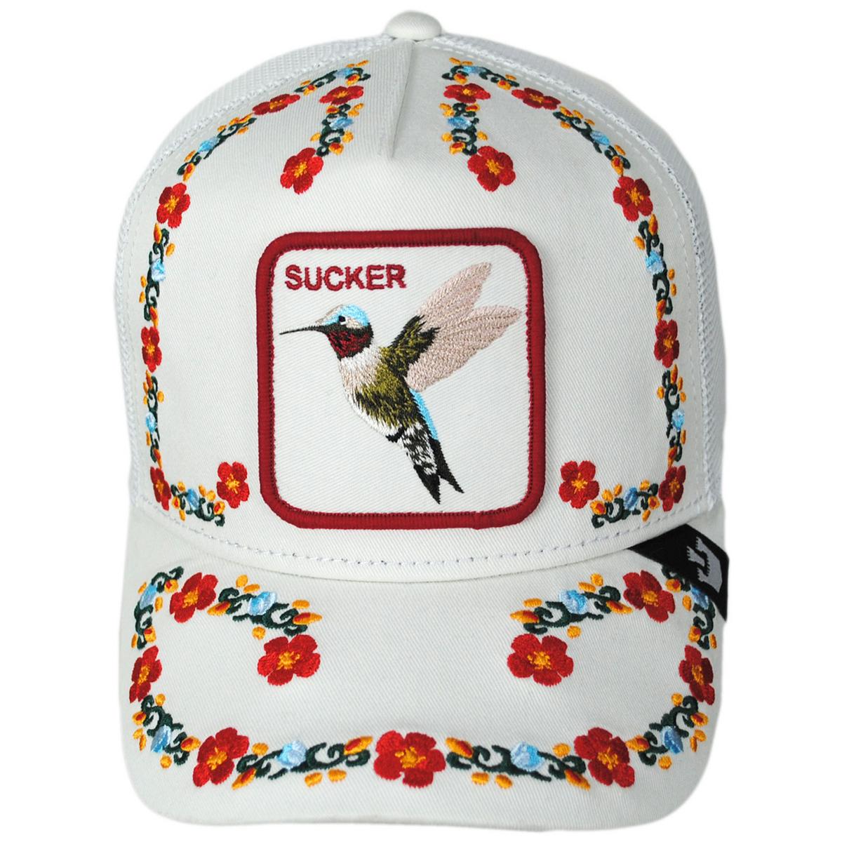 Goorin Bros | Sucker Floral Mesh Trucker Snapback Baseball Cap | 200696 | front | WHITE