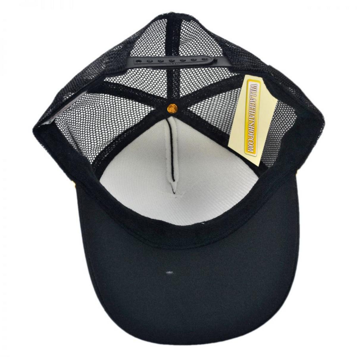 Otto | Gold Leaves Mesh Trucker Snapback Baseball Cap | 201401 | under | BLACK