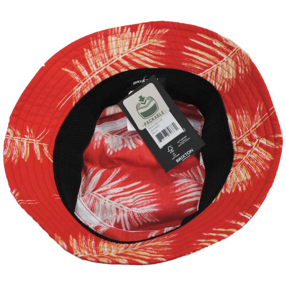 BRIXTON HATS | Beta Aloha Packable Cotton Bucket Hat | 185544 | under | ALOHA RED