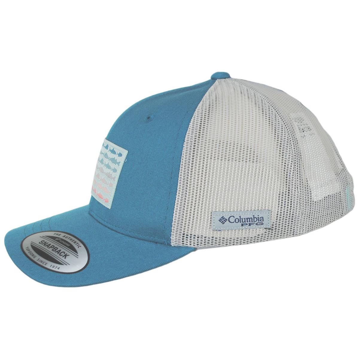 Columbia Sportswear | Kid's PFG Fish Flag Snapback Baseball Cap | 509610 | profile | CANYON BLUE COOL GREY