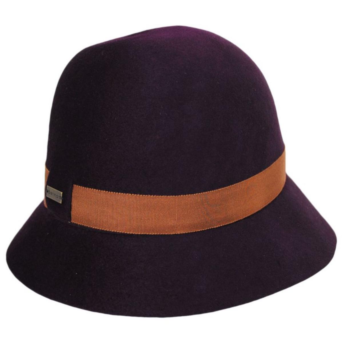 Betmar | Barton LiteFelt Wool Cloche Hat | 123133 | profile | PLUM